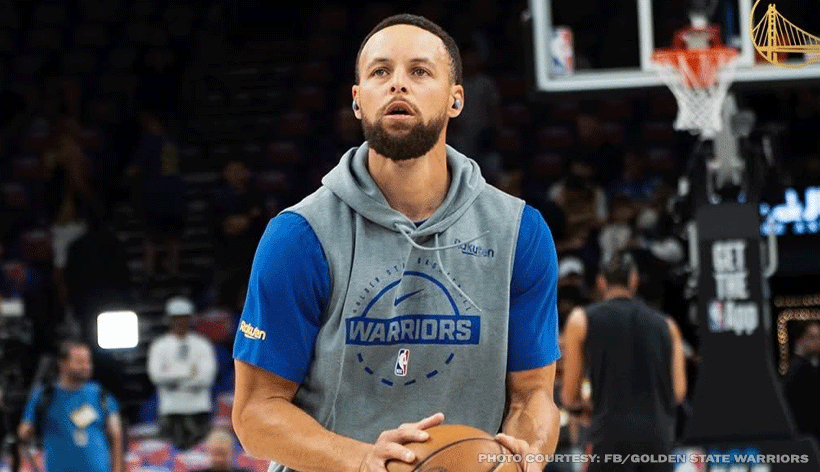Stephen Curry speaking at the Golden State Warriors media day about his new contract extension and healthy knee
