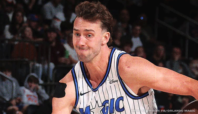 Franz Wagner of the Orlando Magic shoots over a defender during their fourth-quarter comeback victory against the New York Knicks